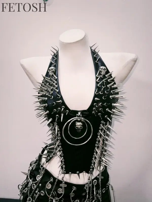 bustier top y2k fashion y2k clothes y2k crop top gothic clothes y2k top Rivets Tank Tops Skull top vintage tops gothic
