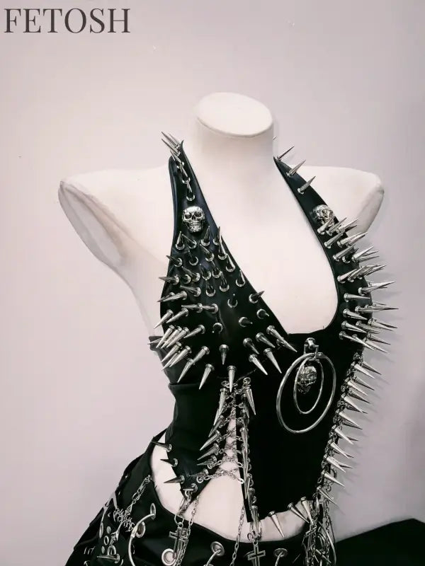bustier top y2k fashion y2k clothes y2k crop top gothic clothes y2k top Rivets Tank Tops Skull top vintage tops gothic