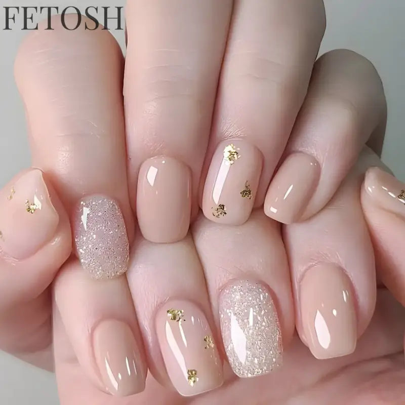 24Pcs Blue False Nails Gradient with French Design Wearable Fake Nails Gradient Short Coffin Full Cover Press on Nail