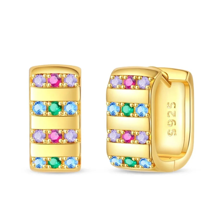 Women's 925 Sterling Silver Classic Gold Pearl Inlaid Earrings Elegant Suitable For Engagement Wedding Party Exquisite Jewelry