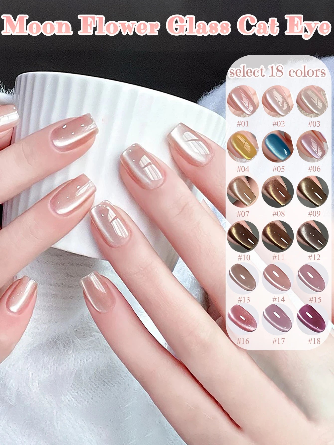 Japanese Sparkling White & Pink Gel Nail Polish
