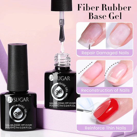 UR SUGAR 15ml No Wipe Top Base Gel Nail Gel Polish Matte Top Coat Enhancer Varnish Semi Permanent Soak Off UV LED Nail Art