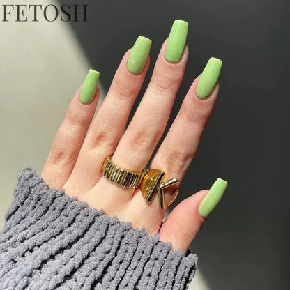 24 Pcs/Set Solid Color Short Fake Nails Art Finished Wearable False Nails for Girls Women Removable Simple White Press on Nail