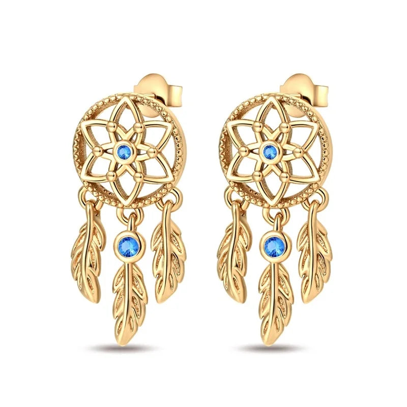Women's 925 Sterling Silver Classic Gold Pearl Inlaid Earrings Elegant Suitable For Engagement Wedding Party Exquisite Jewelry