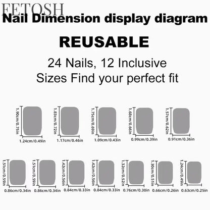 Artificial Press On Fake Nails Glossy Wine Red False Nail Long Square Reusable DIY Lady Fingernail Tip Manicure Tools