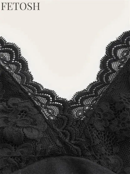 Lace V-neck Halter Top Women Summer Sexy Grunge Punk Goth Backless Ruched Crop Top Cami Top Streetwear Y2K Clothes 2024