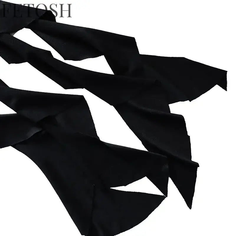Y2k Tank Tops Asymmetrical Fringed Ruffle Top Streetwear Black Strapless Womans Summer Clothes Tank Top Women 2025