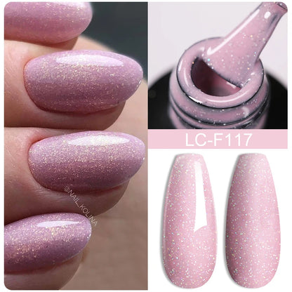 LILYCUTE Glitter Sequins UV Gel Nail Polish Shiny Spring Summer Color Semi Permanant Soak Off All For Manicure Nail Art Varnish