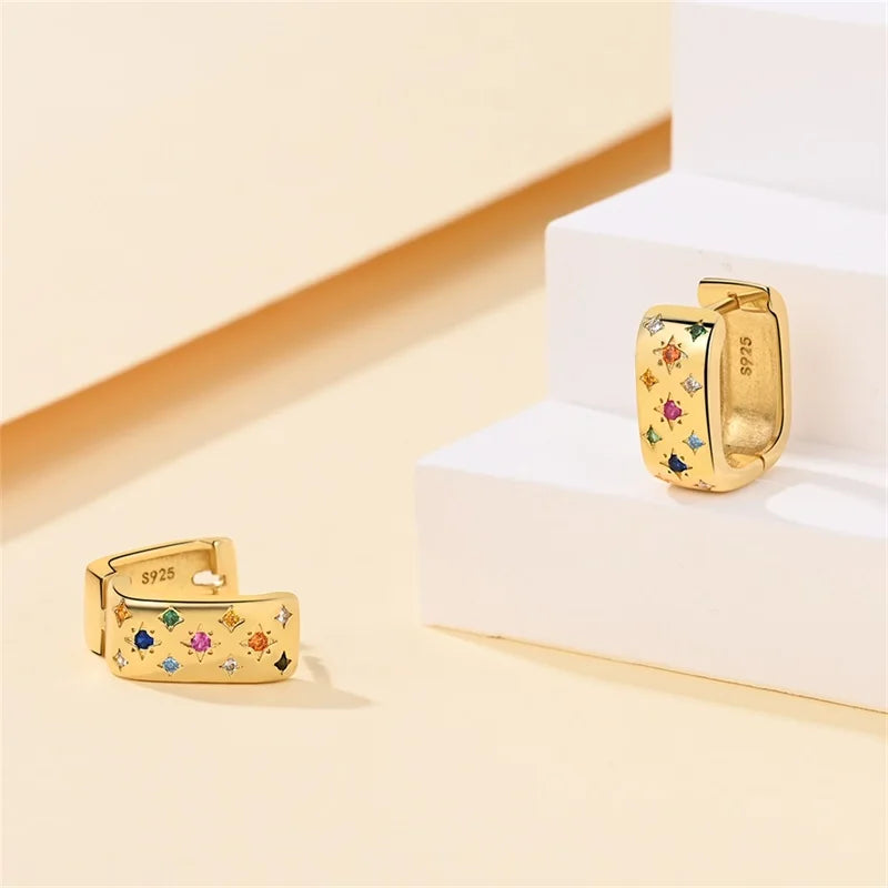 Women's 925 Sterling Silver Classic Gold Pearl Inlaid Earrings Elegant Suitable For Engagement Wedding Party Exquisite Jewelry