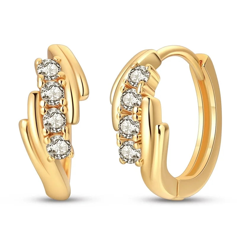Women's 925 Sterling Silver Classic Gold Pearl Inlaid Earrings Elegant Suitable For Engagement Wedding Party Exquisite Jewelry