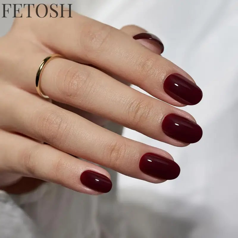 ARTAUG 24PCS Short Square Red Solid Full Cover Full Cover Fake Nail Set Cheap Nails Summer Nails Delicate Nails