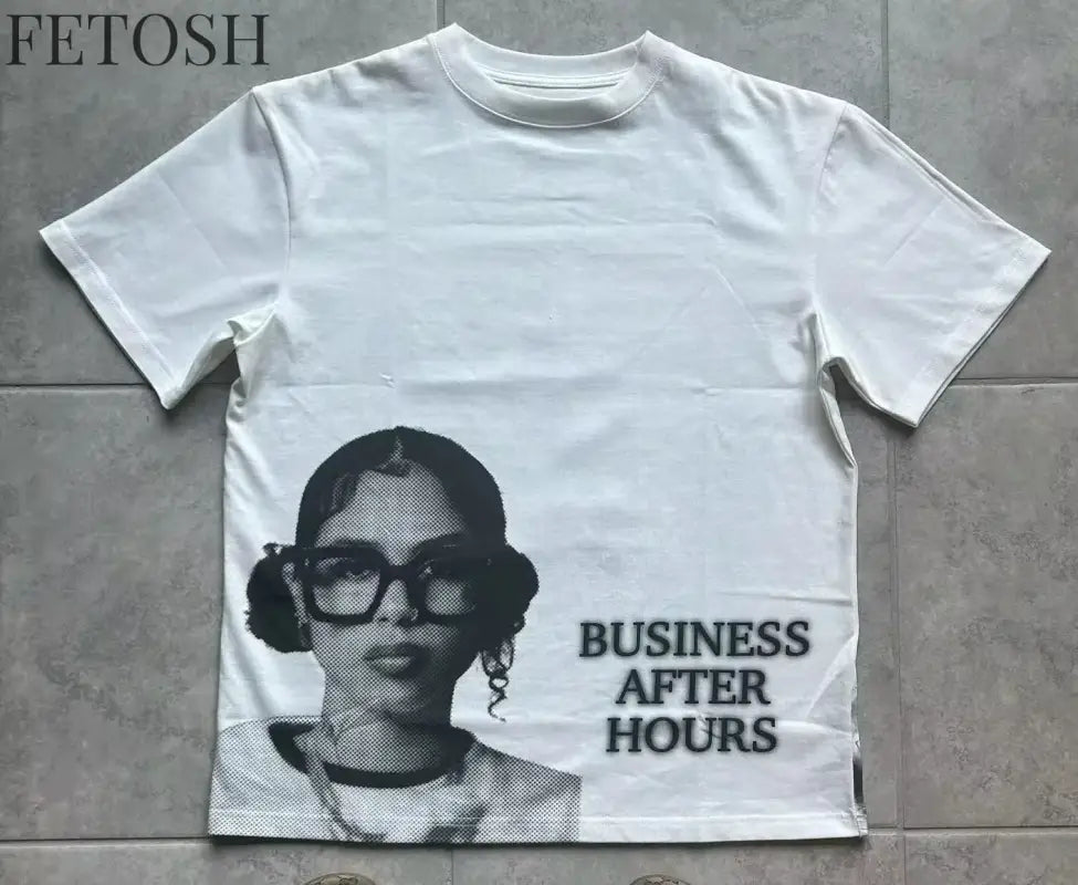 Europe and America Hip Hop character Printed Oversized T-Shirt Mens and Womens Retro Tshirt Street Casual Y2k Short