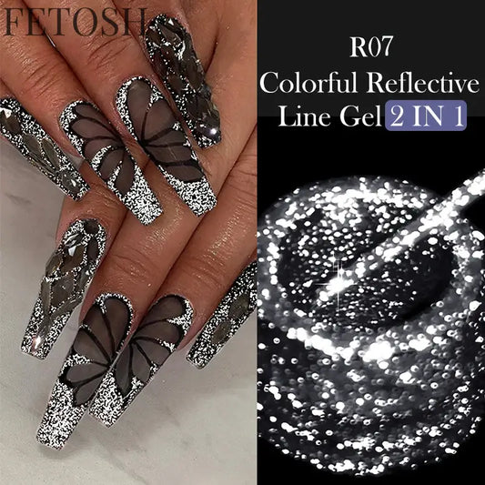 LILYCUTE 5ml White Black Liner Gel Nail Polish Colorful French Painting Stripe Semi Permanent Drawing Nail Art UV Gel Varnish