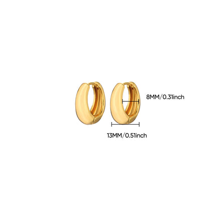 Classic Hoop Earrings for Women Chunky Stainless Steel Gold Color Earring 2025 Trend New in Minimalist Pendientes Jewelry aretes