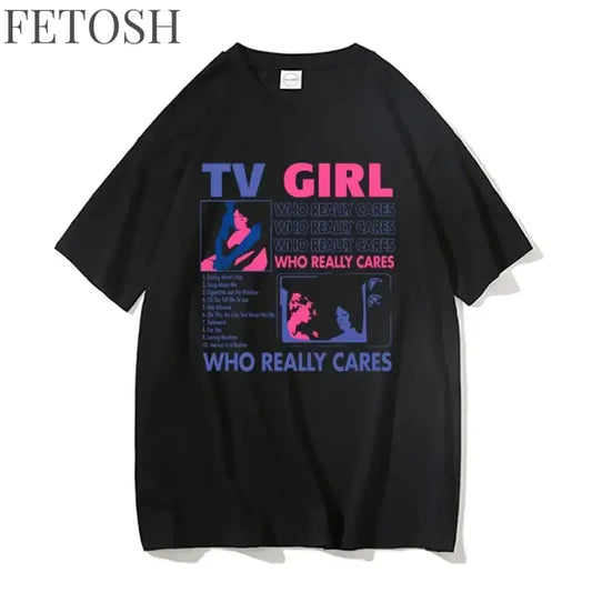 Trend Tv Girl Lovers Rock Song Print T-shirt Men Women Hip Hop Oversized Tshirt Short Sleeve T Shirt Streetwear Tops Tee
