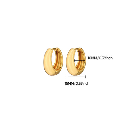 Classic Hoop Earrings for Women Chunky Stainless Steel Gold Color Earring 2025 Trend New in Minimalist Pendientes Jewelry aretes