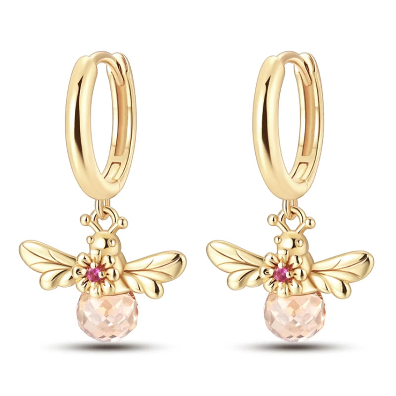 Women's 925 Sterling Silver Classic Gold Pearl Inlaid Earrings Elegant Suitable For Engagement Wedding Party Exquisite Jewelry