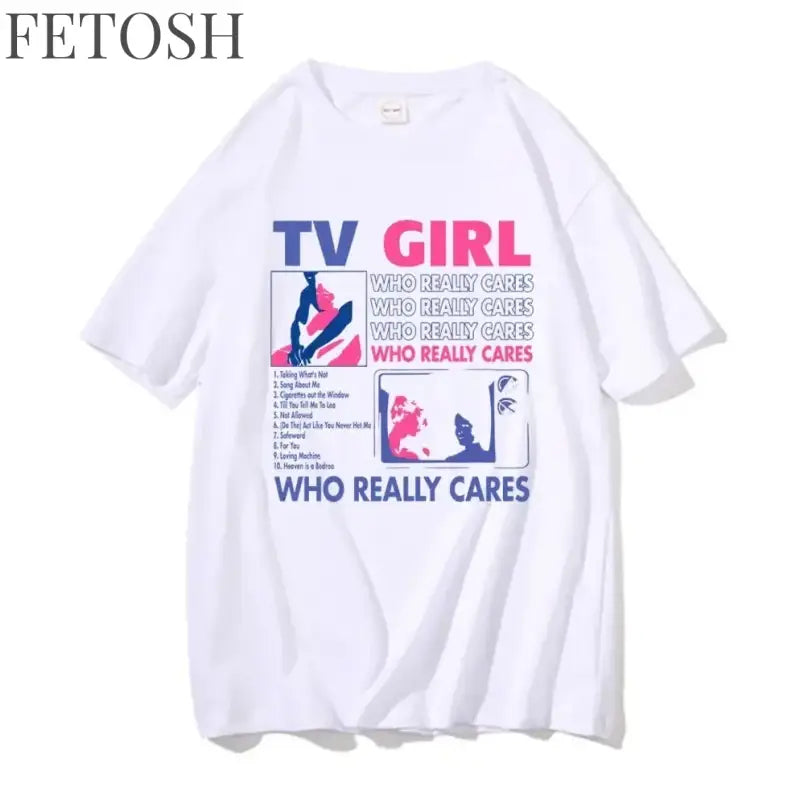 Trend Tv Girl Lovers Rock Song Print T-shirt Men Women Hip Hop Oversized Tshirt Short Sleeve T Shirt Streetwear Tops Tee