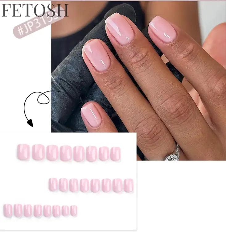 Glossy Solid Color Nail Art Short Square Colored Detachable Fake Nails Wearable Finished False Nails Press on Nails