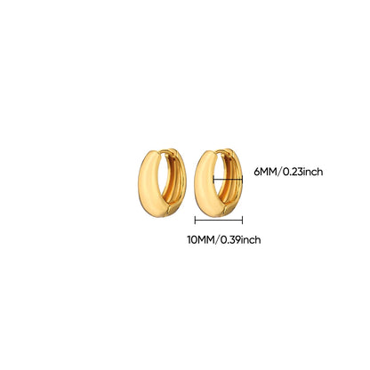 Classic Hoop Earrings for Women Chunky Stainless Steel Gold Color Earring 2025 Trend New in Minimalist Pendientes Jewelry aretes