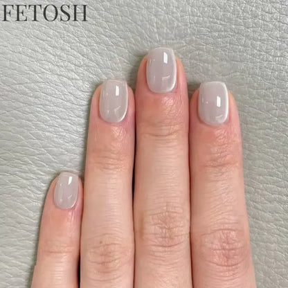 24pcs Crystal Cat Eye False Nails with Glue Short Square Press on Nails Shiny Red Jewel Nail Solid Color Fake Nails Minimalis
