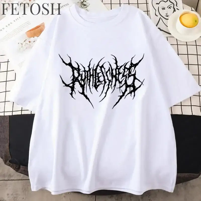 Women T Shirt Summer Punk Style Y2K Print Vintage O-Neck T-shirt Cool Short Sleeve Street T-Shirt Soft Breathable Tee Clothes