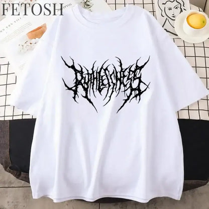 Women T Shirt Summer Punk Style Y2K Print Vintage O-Neck T-shirt Cool Short Sleeve Street T-Shirt Soft Breathable Tee Clothes