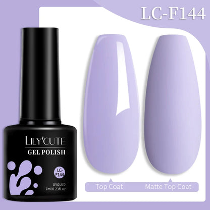 LILYCUTE Glitter Sequins UV Gel Nail Polish Shiny Spring Summer Color Semi Permanant Soak Off All For Manicure Nail Art Varnish