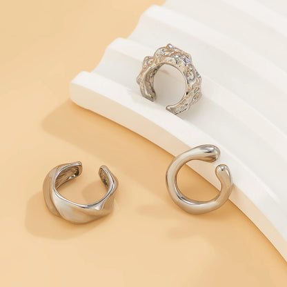 3Pcs/set Metal Chunky No Piercing Clip Earrings Geometric Ear Cuff Earrings for Women Ladies Party Girls Y2K Jewelry 2024 Trendy