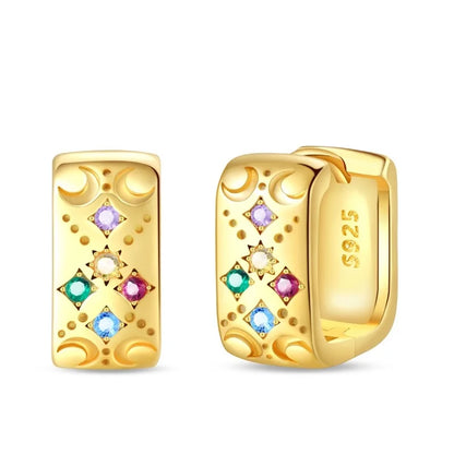 Women's 925 Sterling Silver Classic Gold Pearl Inlaid Earrings Elegant Suitable For Engagement Wedding Party Exquisite Jewelry