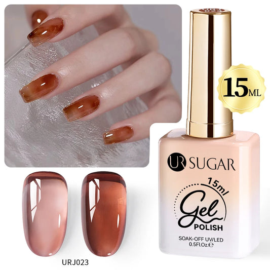 UR SUGAR 15ml No Wipe Top Base Gel Nail Gel Polish Matte Top Coat Enhancer Varnish Semi Permanent Soak Off UV LED Nail Art