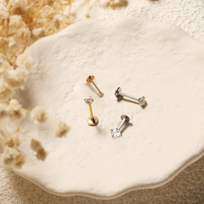 2/8PCS Stainless Steel Eearring Nose Stud Cartilage Piercing Jewelry Helix Tragus Lip Gold Color Tiny Earrings for Women 18G