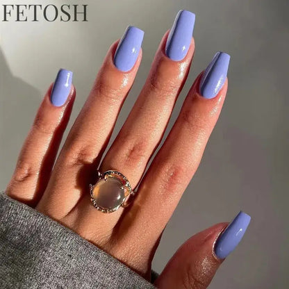 24 Pcs/Set Solid Color Short Fake Nails Art Finished Wearable False Nails for Girls Women Removable Simple White Press on Nail