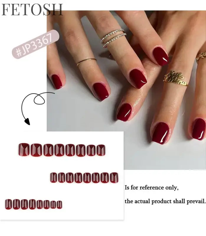 Classic Pure Color Nail Art Fashion Short Square Fake Nails Solid Color Detachable Finished False Nails Press on Nails