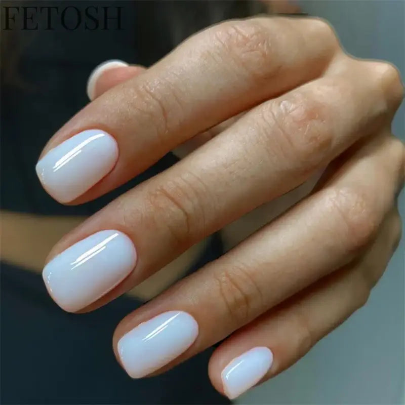 24Pcs/Set French Short Dark Green Press on Nail Art Full Coverage Removable Wearing False Nails Tips Adhesive Acrylic
