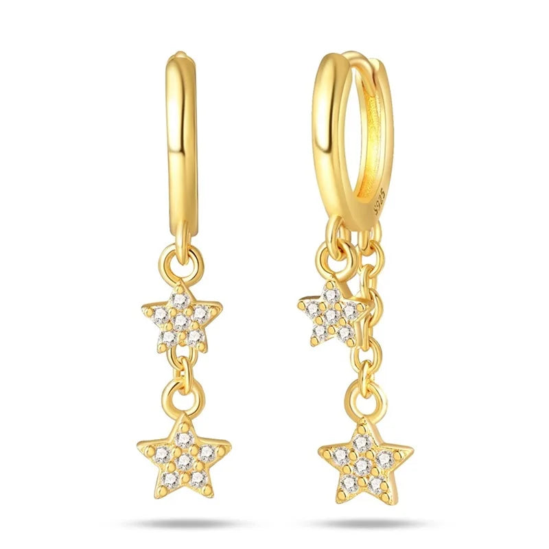 Women's 925 Sterling Silver Classic Gold Pearl Inlaid Earrings Elegant Suitable For Engagement Wedding Party Exquisite Jewelry