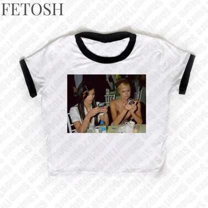 Fashion Letter Print Fairy Grunge Summer E-girl White Crop Top Slim 2000s Streetwear Harajuku Goth Short Sleeve T-shirts Y2k Top