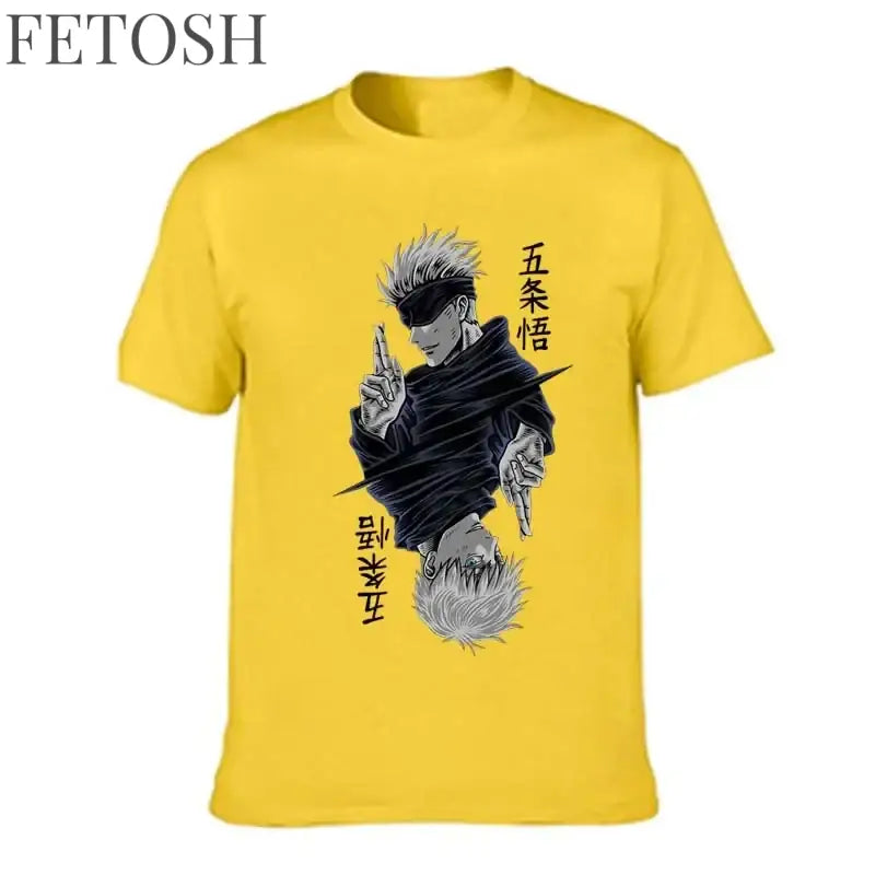 Fashion Jujutsu Kaisen Satoru Gojo Anime Printed Lady O-Neck Short Sleeve Women's T Shirt Black White Short Sleeve Summer Top