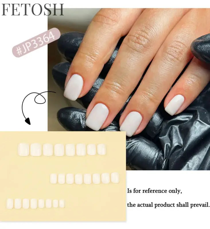 Classic Pure Color Nail Art Fashion Short Square Fake Nails Solid Color Detachable Finished False Nails Press on Nails with Glue