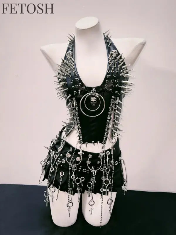 bustier top y2k fashion y2k clothes y2k crop top gothic clothes y2k top Rivets Tank Tops Skull top vintage tops gothic