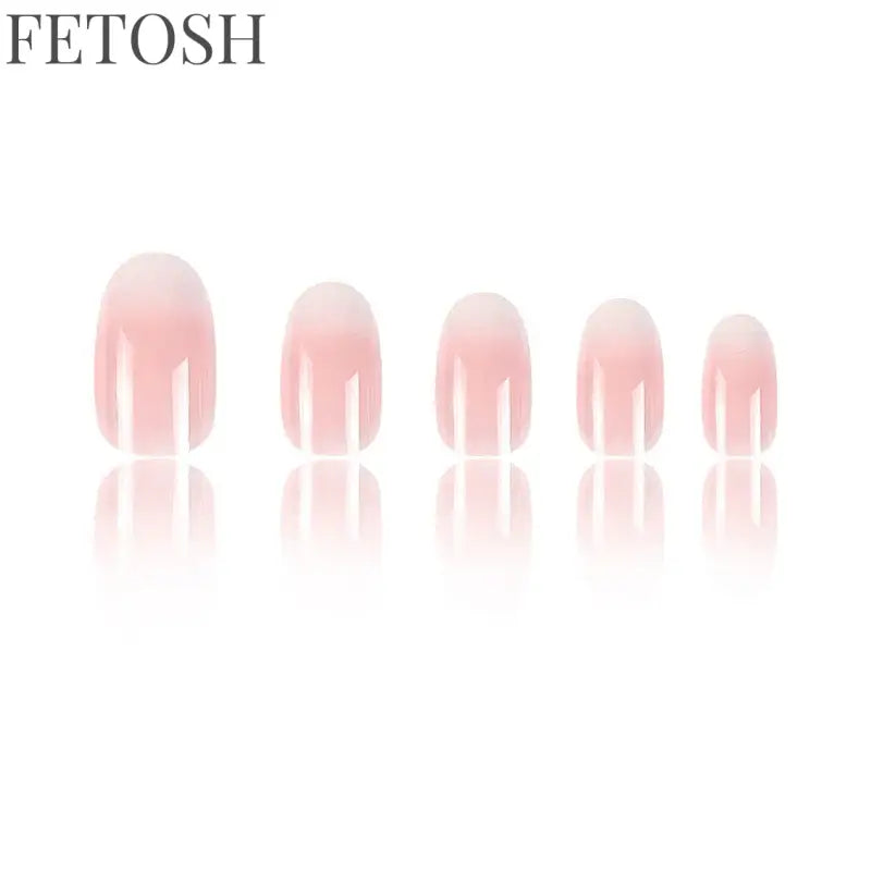 24Pcs Oval Short Pink Press on Nails Simple Ombre Spring False Nail for Sweet Sassy Cool Women&Girl Removable Wearable