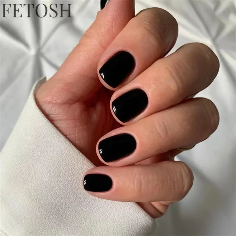 24Pcs/Set French Short Dark Green Press on Nail Art Full Coverage Removable Wearing False Nails Tips Adhesive Acrylic