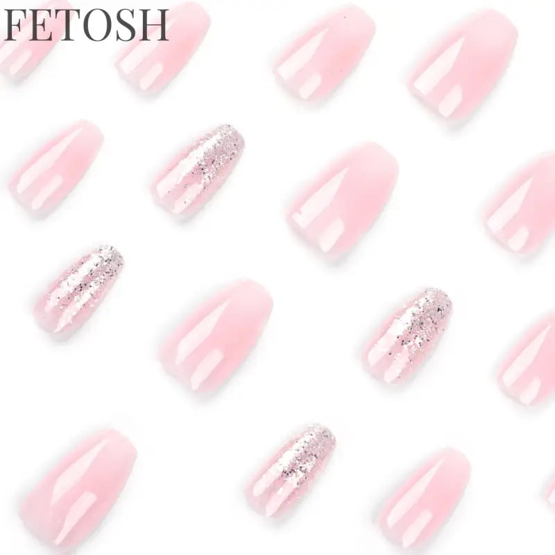 Glossy Press on Nails Set Short Oval Shiny Gradient French Nail Art Design Reusable Full Cover Fake Nails with Glue