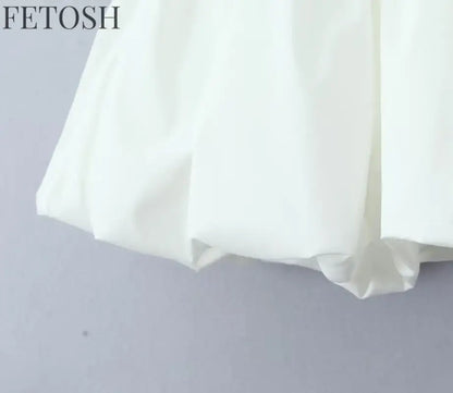 FSMG Sexy Solid Sleeveless Backless Halter Short Skirt Fashion Bow High Waist Slim A-line Dresses Summer Evening Party Vestidos