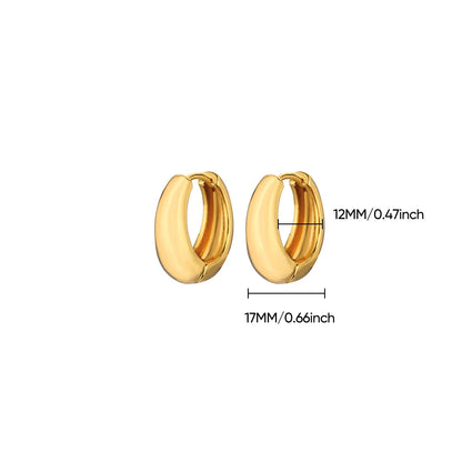 Classic Hoop Earrings for Women Chunky Stainless Steel Gold Color Earring 2025 Trend New in Minimalist Pendientes Jewelry aretes