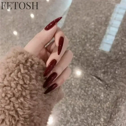 24pcs/Box Long Coffin False Nails Art Rose with Glue Wearable Nude Pink White Color Jelly Nails Tips Full Cover Press on Nails