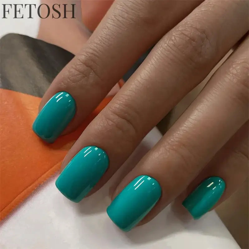 24Ps/Lot Artificial Acrylic Short Fake Nails Solid Color Simple Korean Full Press on Nail Tips Removable Wearing False