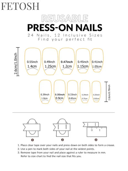 ARTAUG 24pcs Glossy Pink Press On Nails Medium Square Fake Nail Elegantstyle False Nail Full Cover Fake Nail For Stylish Women