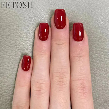 24Pcs Gradient Purple Nail Art Tips Simple Short Square Head False Nails Detachable Fashion Press on Nails Full Cover Fake Nails