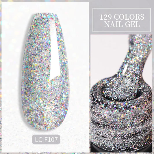 LILYCUTE Glitter Sequins UV Gel Nail Polish Shiny Spring Summer Color Semi Permanant Soak Off All For Manicure Nail Art Varnish